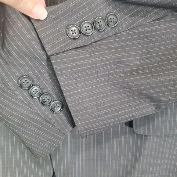 Michael Kors MMK Wool Suit Pinstripe Two-Piece Blazer & Trousers Set Size‎ 43R